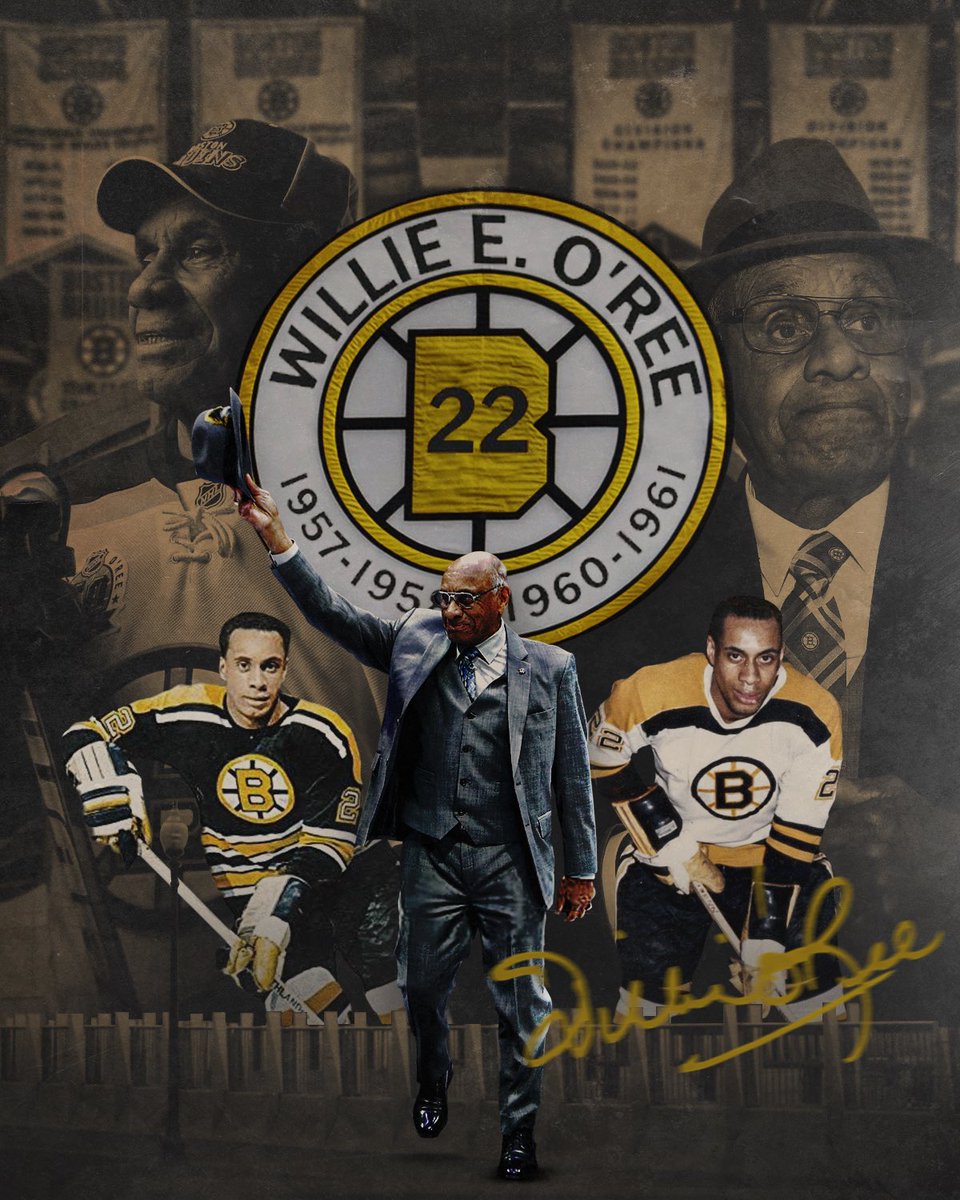 Tonight, O2K client, Willie O’Ree is honored by the <a href="/NHLBruins/">Boston Bruins</a> as his number 22 is retired and lifted into the rafters. O’Ree broke the NHL’s color barrier in 1958, and he has spent much of his life dedicated to growing the game. Congratulations, Willie. What a legacy! #Willie22