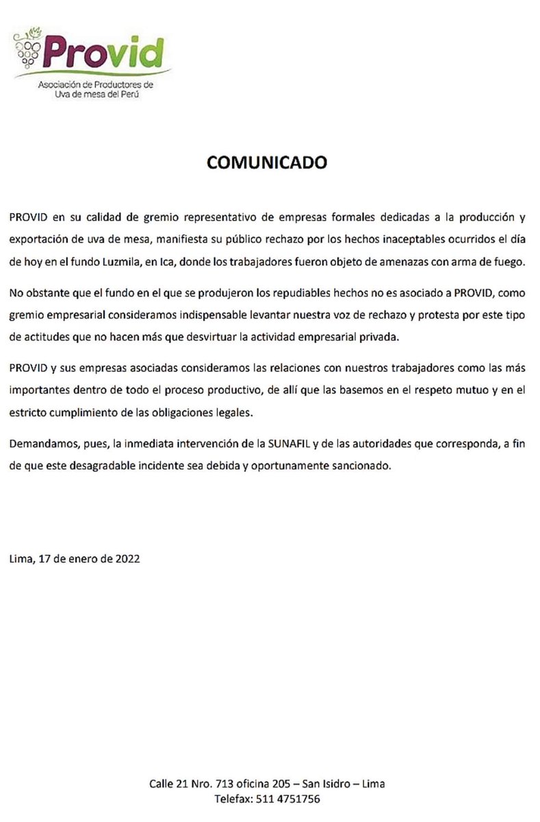 FuerzaSindicalP's tweet image. Saludamos el pronunciamiento de #Provid