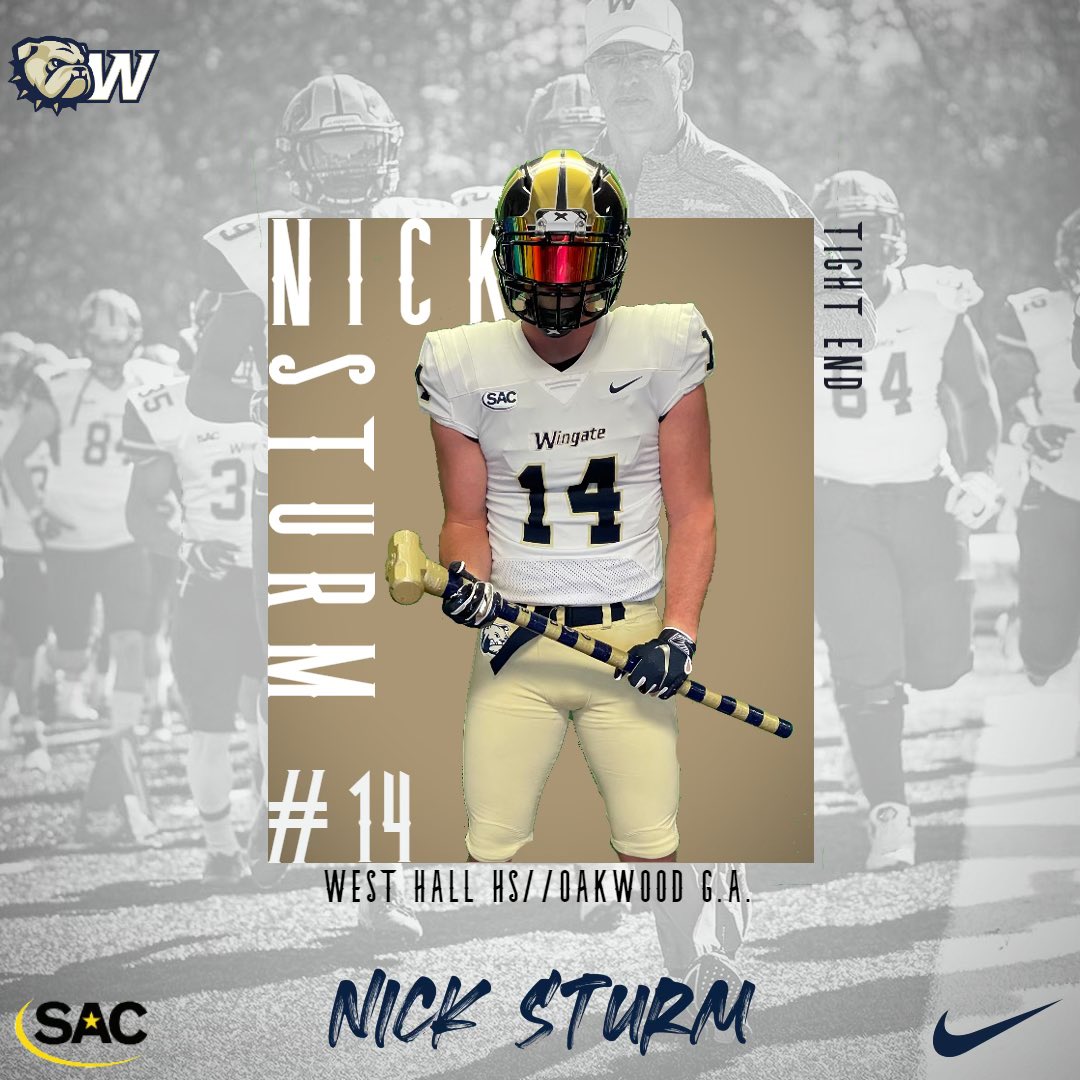 Nicksturm3's tweet photo. Thank you to @WingateFb for my first official offer!!! Go bulldogs! @1BIGJONES @KroftonM @WHSpartansFB @Coach_Keziah @CoachEPratt @Reich_WingateFB https://t.co/q632PNQnzf