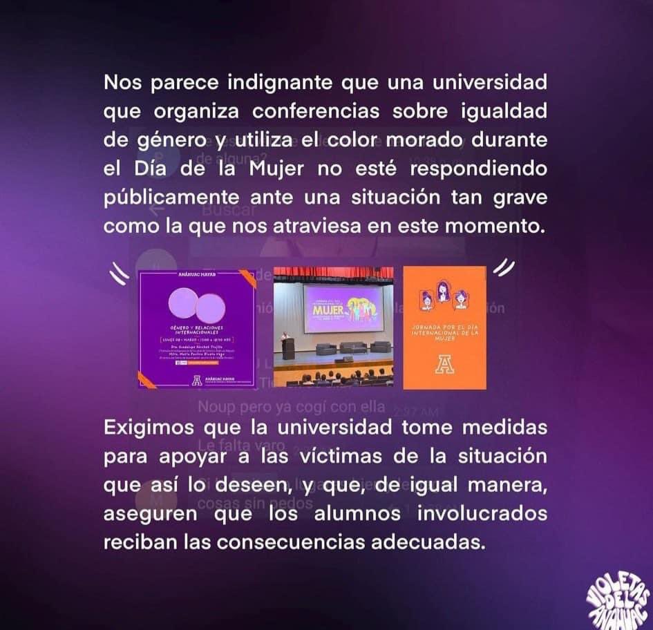 brujasdelmar's tweet photo. Hombres de la @UniAnahuacMayab conforman un grupo de hasta 1,200 integrantes donde decir que comparten información e imágenes cargados de un lenguaje proxeneta sobre mujeres del plantel es poco. Esto es acoso y abuso sexual.

Vía: Violetas de la Anáhuac https://t.co/rD172GTbFZ