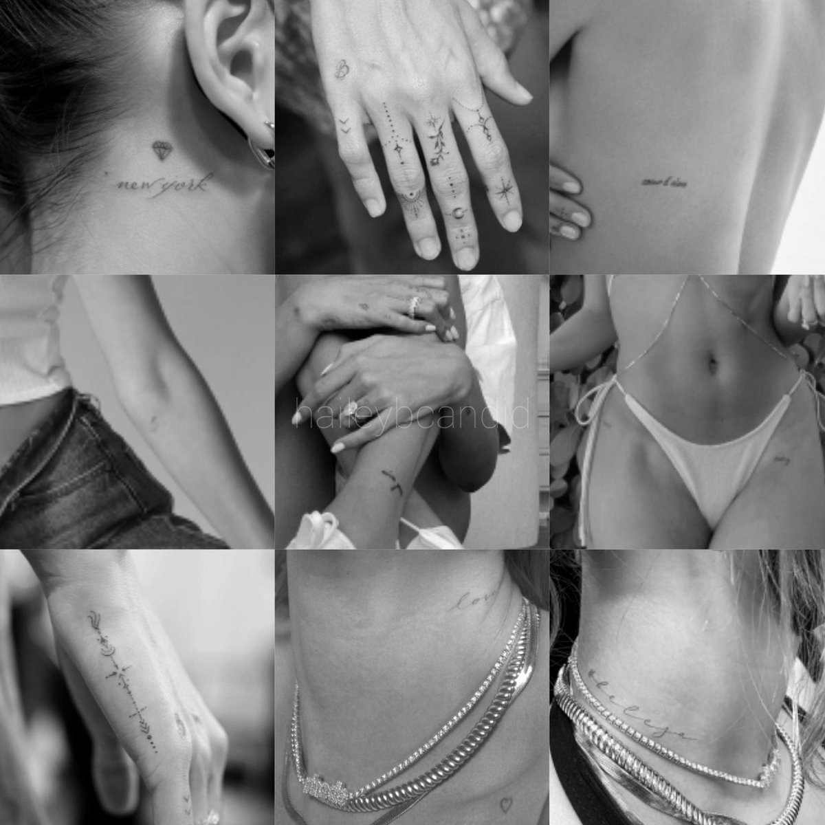 Some Details of Hailey Bieber's Tattoos. @haileybcandid. 