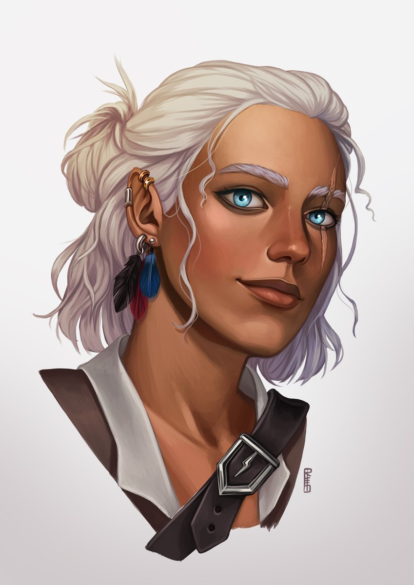 Tallinier's tweet image. A new portrait commission finished today - this time a Kalashtar named Surphis!
#art #dnd #dnd5e #dungeonsanddragons #ttrpg