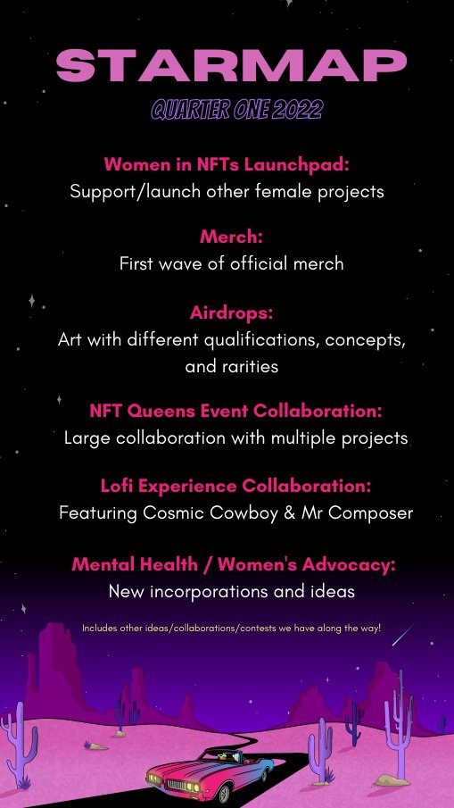 CowgirlsNFT's tweet photo. ⭐️ Q1 STARMAP ⭐️
Here is what we are working on! https://t.co/6tx6Ed1c68