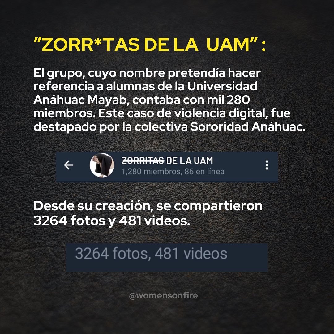 werwomenonfire's tweet photo. Exigimos a la Universidad y a las autoridades comenzar la investigación para dar con cada uno de los responsables y miembros cómplices de este grupo.
•
NO CUIDAN A SUS ALUMNAS.
@AnahuacMayabCAA @vidaanahuacmayab @miguelperez.anahuacmayab @anahuacmayabcaa https://t.co/MkY3cbfHzR