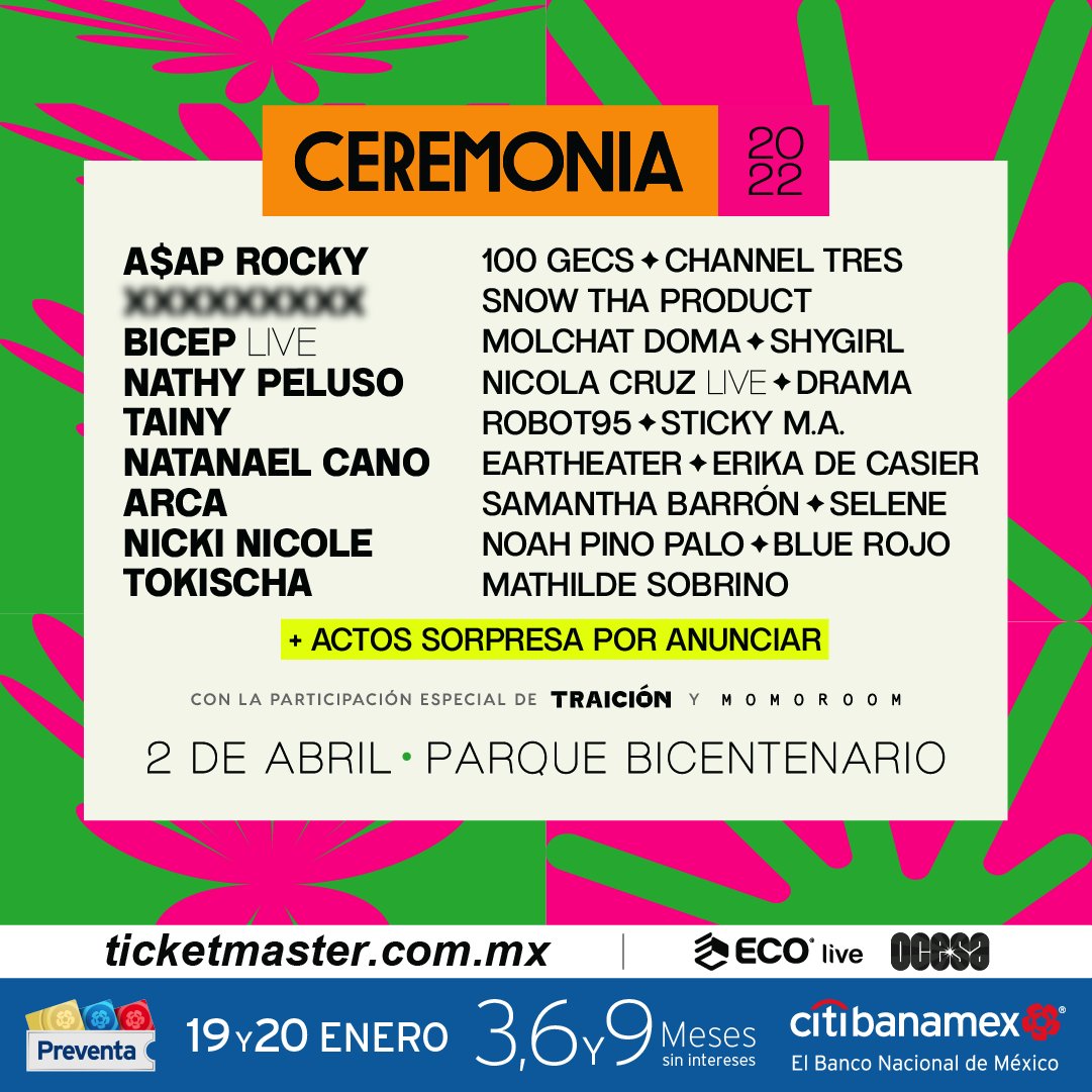 RuidoTV's tweet photo. Line Up Oficial @CeremoniaFest  2022 👽
 #Ceremonia https://t.co/7T1opNZJ89 https://t.co/sjoCggibkl