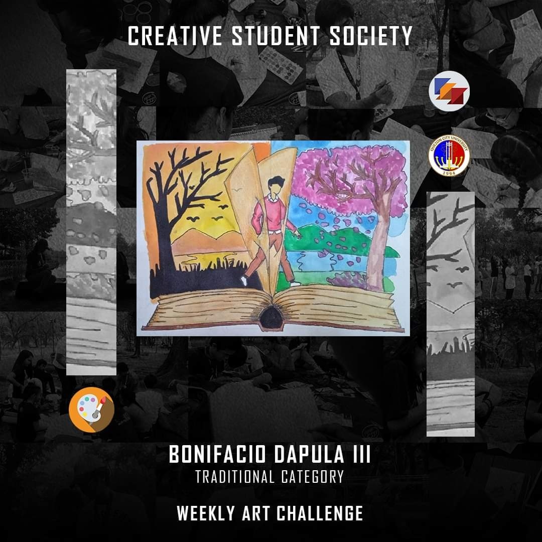 OfficialQCUCSS's tweet photo. As we start our fruitful year, the Visual Artist Group's theme for their "Weekly Art Jam Challenge" is about "Opening a new chapter".
Congratulations Mr. Bonifacio Dapula III as the winner for the Traditional Category!
#ArtJamChallenge
#VisualArtistGroup https://t.co/CRBFkVDWRa