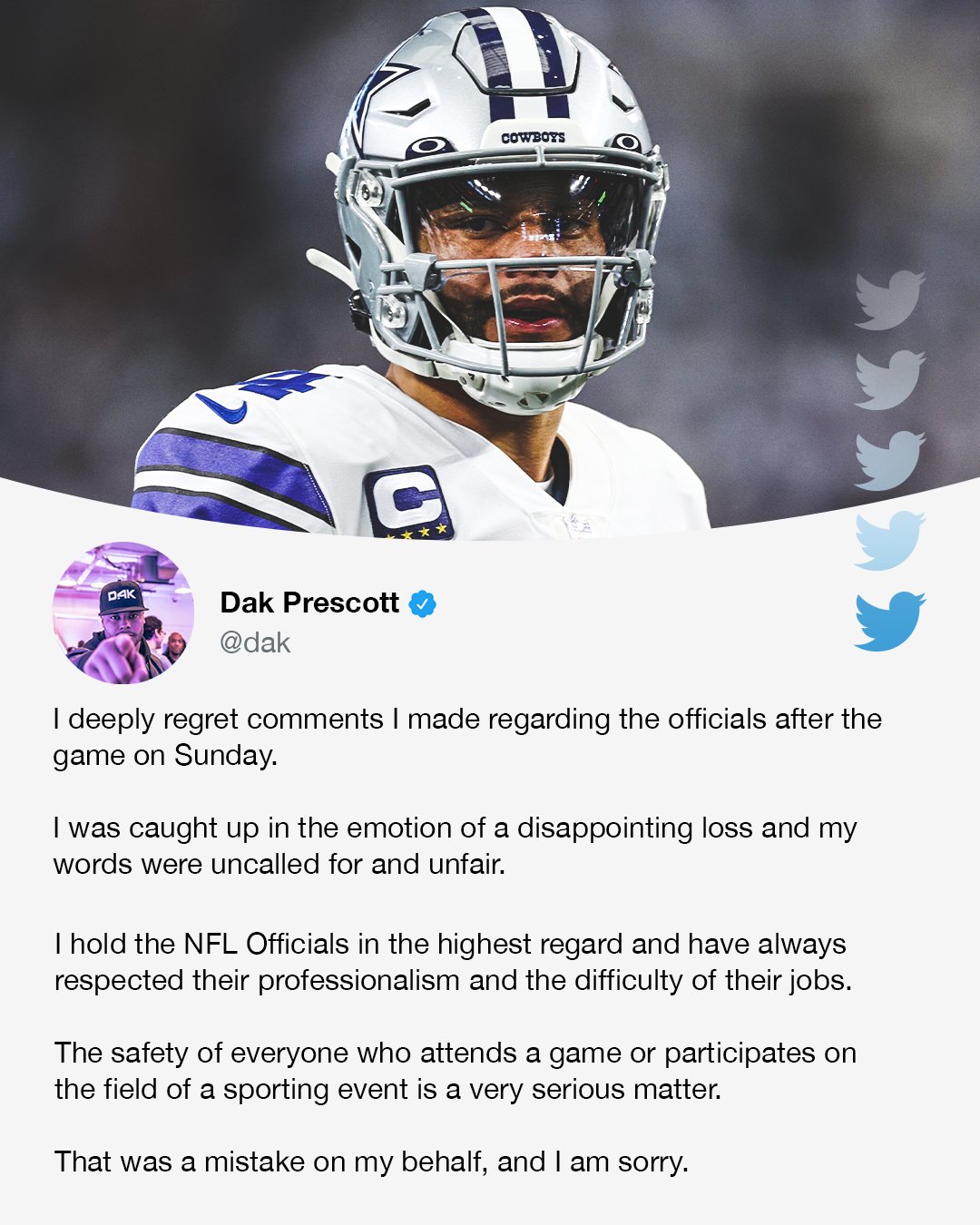 SportsCenter on Twitter "Dak Prescott apologized for his comment about