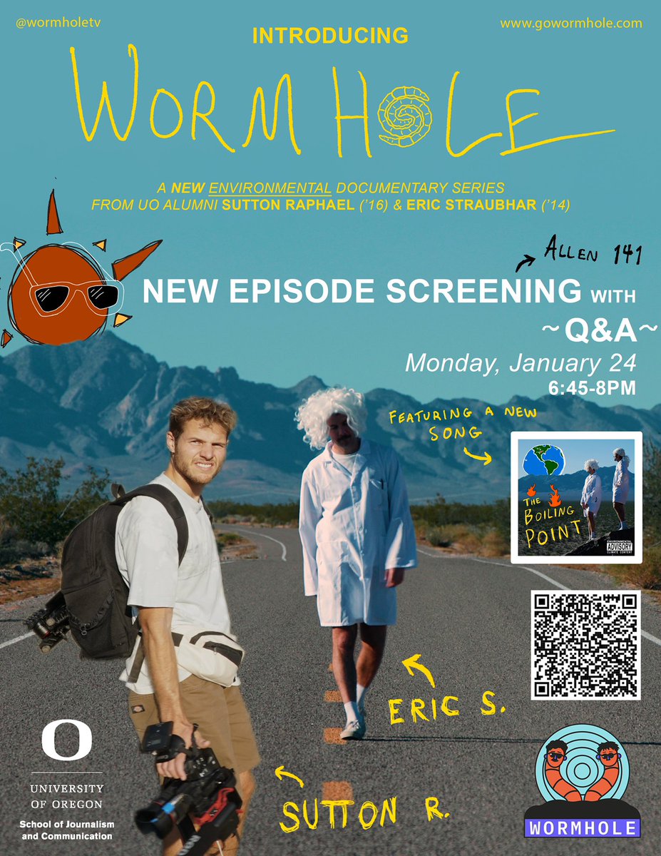 suttonraphael's tweet image. Excited to be back in Eugene this Monday for a screening of our next @WormholeTV episode with @Stroobios!!
