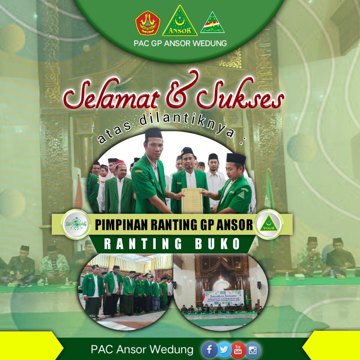 Selamat dan sukses sahabat-sahabat, Semoga Allah selalu senantiasa meridhoi langkah dan khidmat kita....Aamiin

#AnsorBuko
#AnsorWedung
#AnsorDemak