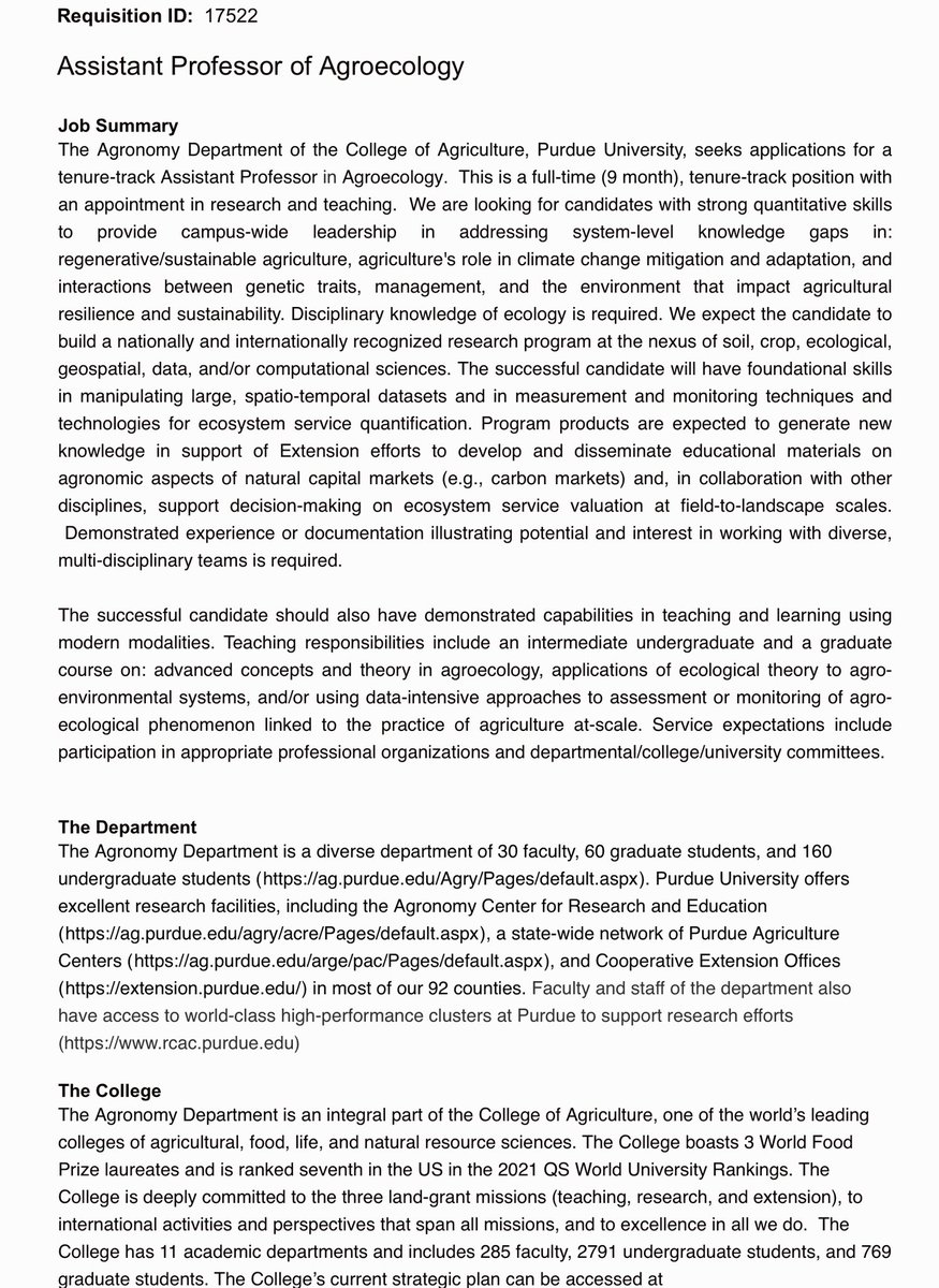 DarrellGSchulze's tweet photo. Assistant Professor of Agroecology 
https://t.co/JpsbIjyKup 

Please RT. Application review begins Feb. 7. https://t.co/eJodxTBAw2