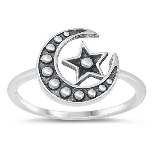 shop_lunabee's tweet image. Bali Style Crescent Moon snd Star Ring Sterling Silver #etsy etsy.me/3FG06EV