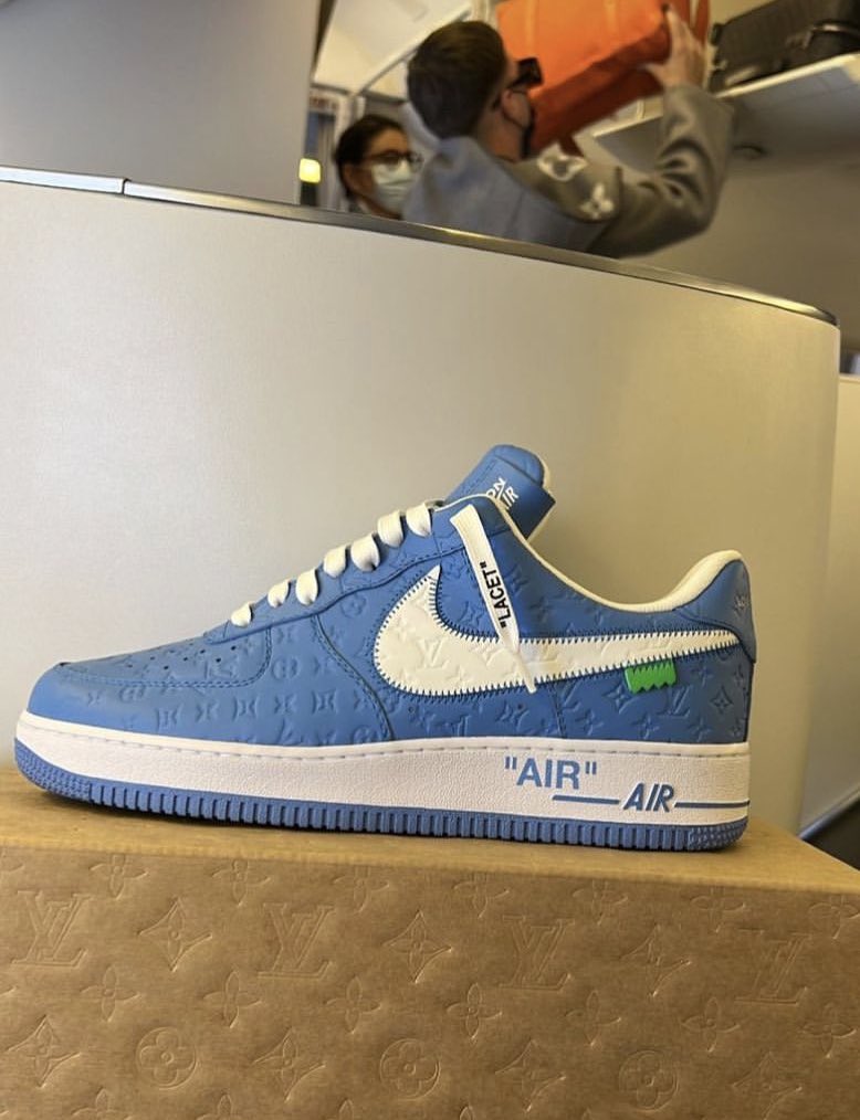 Nice Kicks on X: Louis Vuitton x Nike Air Force 1 Low in “Blue