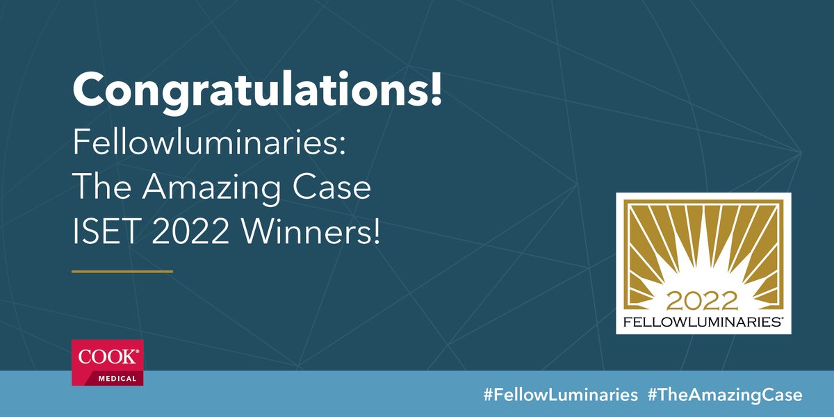 Congratulations 🎉 to Dr. Ronald Mora (peripheral embolization case) and Akash Nijhawan (iliofemoral venous obstruction case) for winning 🏆 2022 #FellowLuminaries competition at #ISET2022!! @moraron #TheAmazingCase