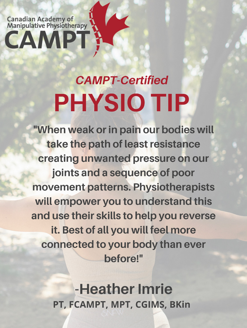 CAMPTCertified's tweet photo. #PhysioTipTuesday by Heather Imrie! https://t.co/GTYku7Byhw