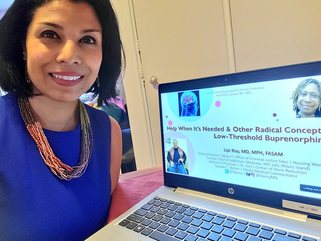 lipiroy's tweet image. What an honor to deliver the keynote presentation at the inaugural Low Threshold Buprenorphine Virtual Conference hosted by @NYStateofHealth &amp;amp; sponsored by @CDCgov #OD2A (Overdose Data to Action) 🙏👍 

We need to ⬆️ access to this lifesaving medication &amp;amp; ⬇️ govt restrictions