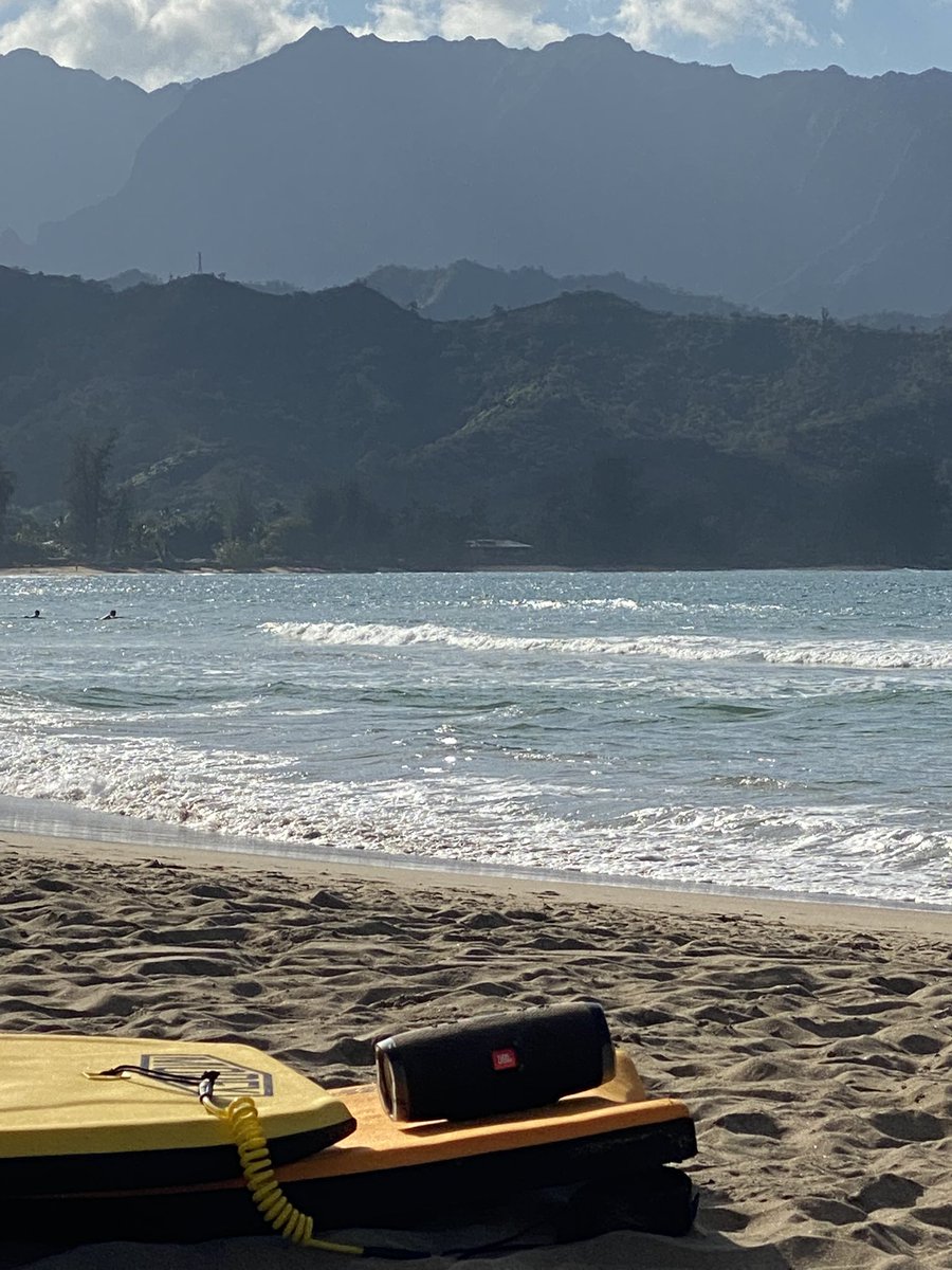 #jbl best beach day ever. Hanalei bay. JBL I need your larger speaker. Send it over !!