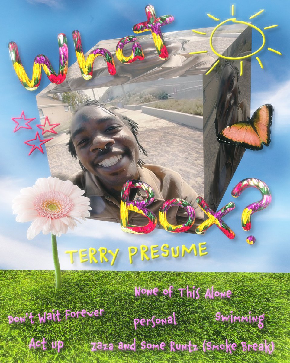 joedanth's tweet photo. What Box? - Terry Presume

super experimental poster for @terrypresume. tried some new type ideas i had with a new technique i learned in AE and it came out super cool i think.

#terrypresume #whatbox #musicmerch #poster #design https://t.co/Im52wQp3kX