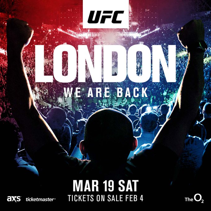LONDON STAND UP!! We are back at #UFCLondon on March 19 🇬🇧

Get early access to tickets 