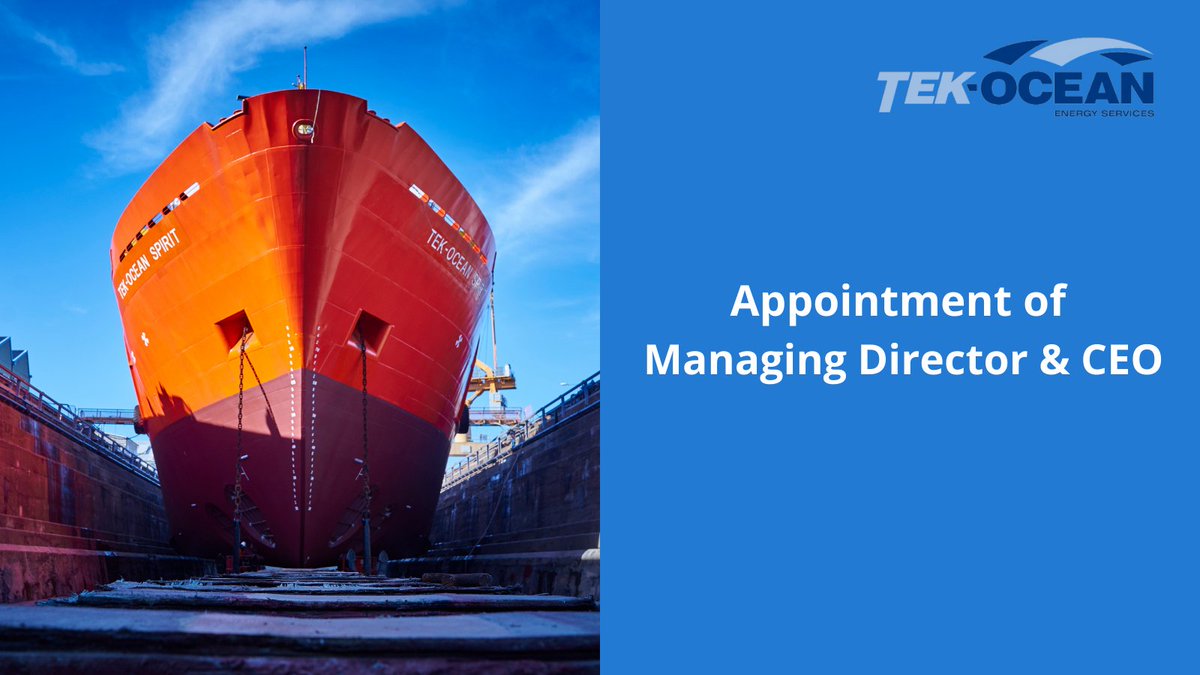 TekOcean's tweet photo. We are extremely pleased to announce the appointment of Alex Biro as Managing Director and Chief Executive Officer of the Company effective today. Mr. Biro was a non executive director and one of the original founders of the company https://t.co/qGfYg73BC3 $T3K https://t.co/gid7Jrz22g
