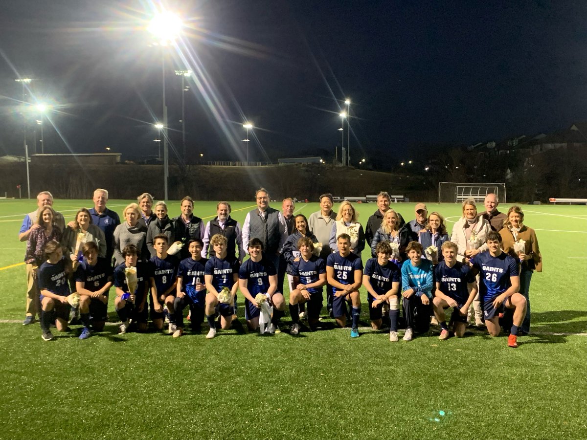 We are so proud of our class of 2022 soccer players. The seniors were honored tonight before the game with their parents and with members of the Upper School faculty. #PTF <a href="/CoachBeck_PTF/">Coach Aaron Beck</a> <a href="/aseschoolalumni/">All Saints' Alumni</a> <a href="/asesftw/">All Saints' Episcopal School</a> @PTFSaints_ATH
