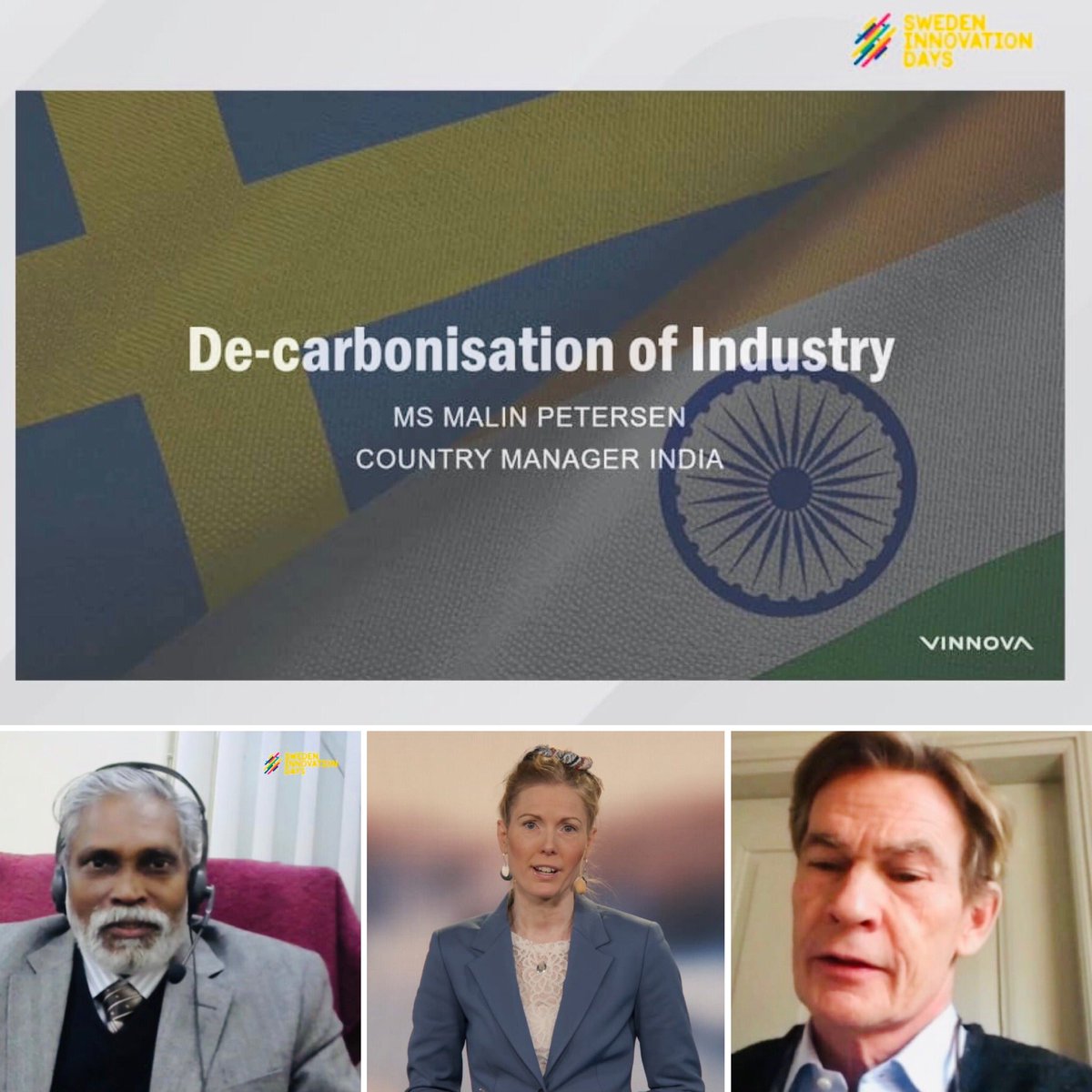 Spoke at #SwedenInnovationDays - Decarbonisation of Industry, focus on sustainable energy solutions. Innovations, increased cooperation crucial to combat climate challenge.
#SwedenIndiaforInnovation #globalgoals
<a href="/IndiaDST/">DSTIndia</a>, <a href="/vinnovase/">Vinnova</a> <a href="/FormasForsk/">Formas, ett forskningsråd för hållbar utveckling.</a> <a href="/Energi_mynd/">Energimyndigheten</a> <a href="/IgniteSweden/">Ignite Sweden</a>