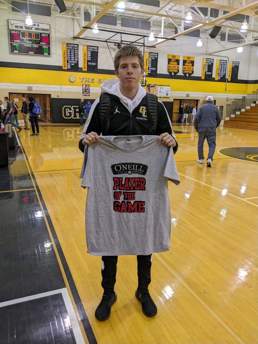BobGreenburg's tweet photo. Big win tonight for Grove City as Landon Haggart pours in 20 points to take home the @ONeill_Coffee POG T! https://t.co/duLM7q3bBf