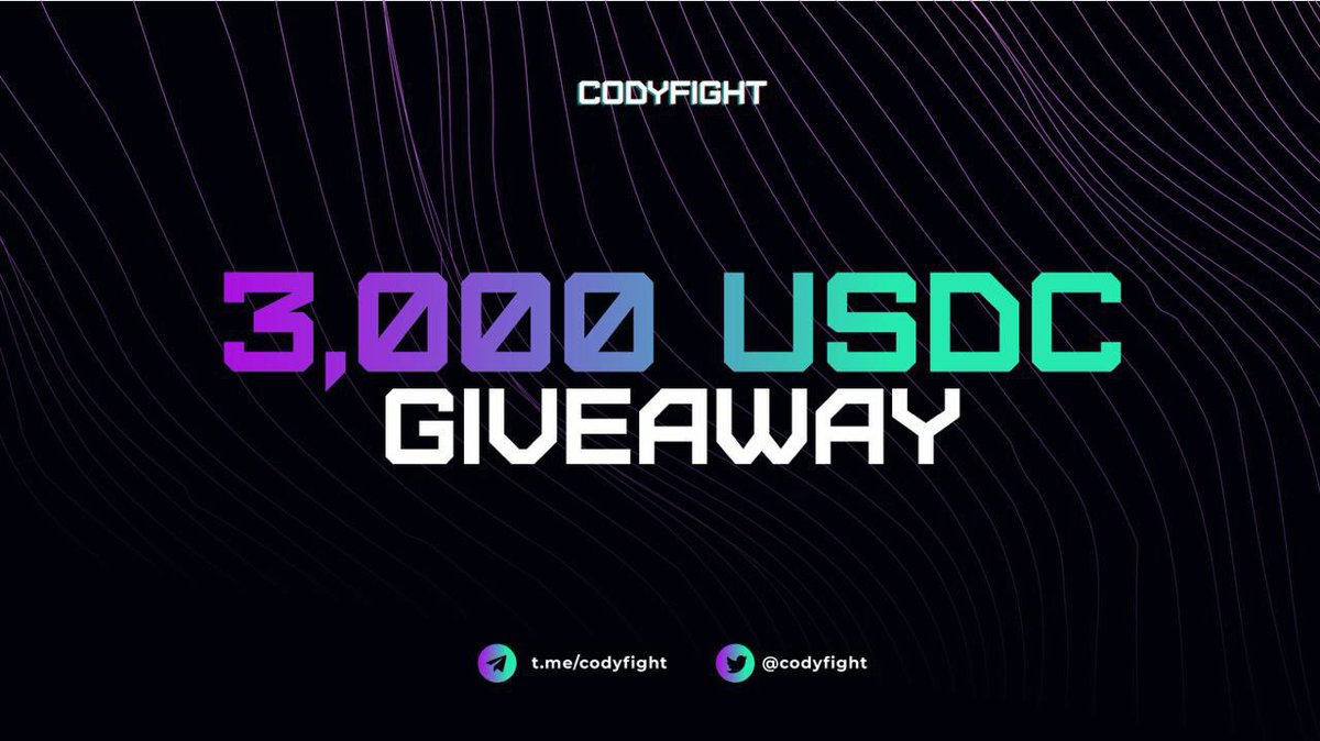 blazeairdrop's tweet photo. New airdrop: Codyfight (USDC)
Total Reward: 3,000 USDC
News: MetaGaming Guild, DAO Maker, MaoDAO Research, Kyros Ventures
End : 27 Jan
Distribution: within 20 days 

🤖Start bot : https://t.co/Pfai3g2wAn

🔹Complete all the tasks
🔹Submit your BEP-20  address https://t.co/0RPJSFhH79