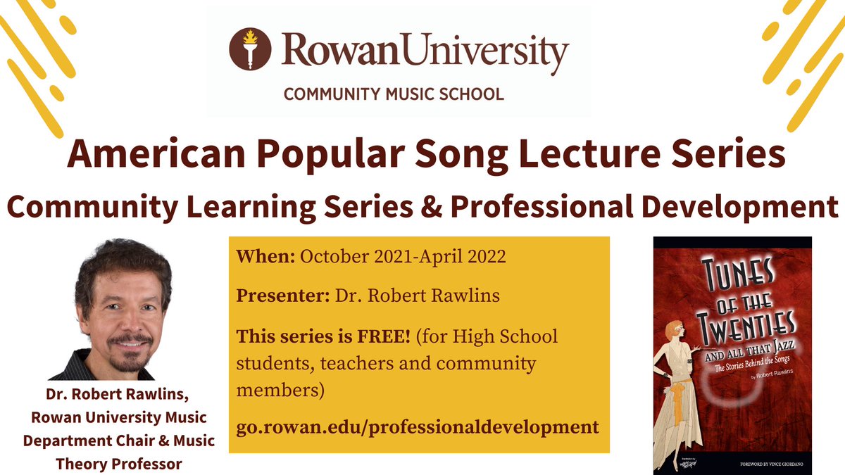 Want to learn about popular songs of America? Take Dr. Rawlins’ FREE PD!! Find out more at facebook.com/events/s/ameri… and at go.rowan.edu/pd. #rowancmsproud #rowancms22 #musiceducation #music