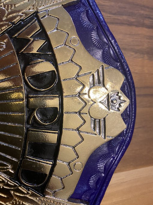 3 pic. Thank u @Maxprowrestler @mw_belts love this .. the details are awesome. The peoples champ belt