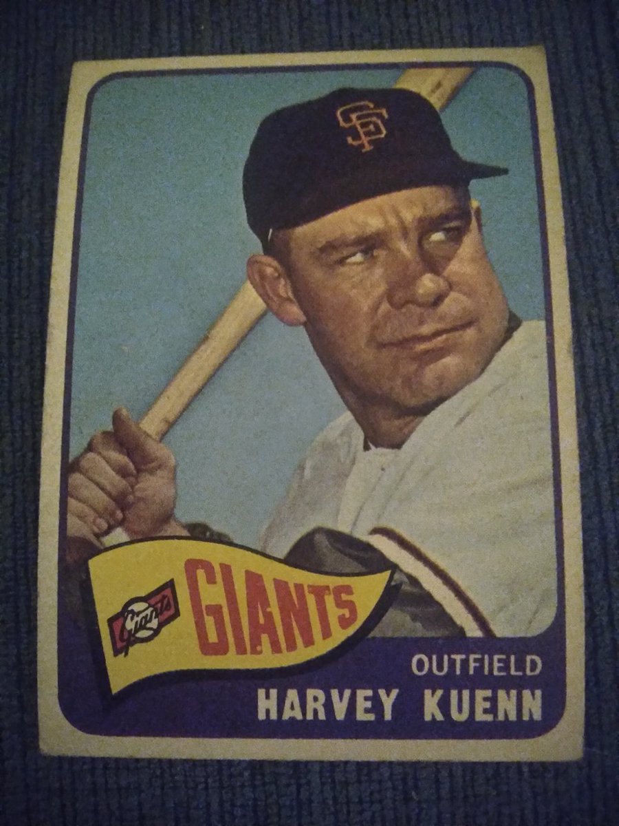 delspacefranco's tweet image. When of the great joys of starting a new set: the  stats on the back! Case in point #HarveyKuenn was a .300 hitter with more than 2k hits. He was a wallbanger long before 1982. 

#vintagesetbuilder
