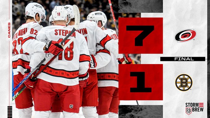 Canes beat the Bruins 7-1