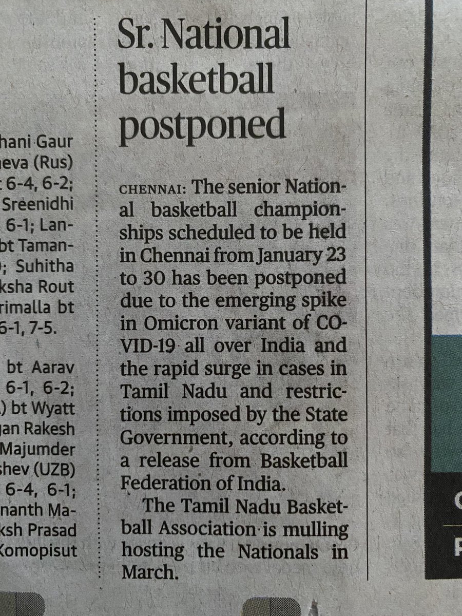 Senior Nationals postponed #IndiaBasketball