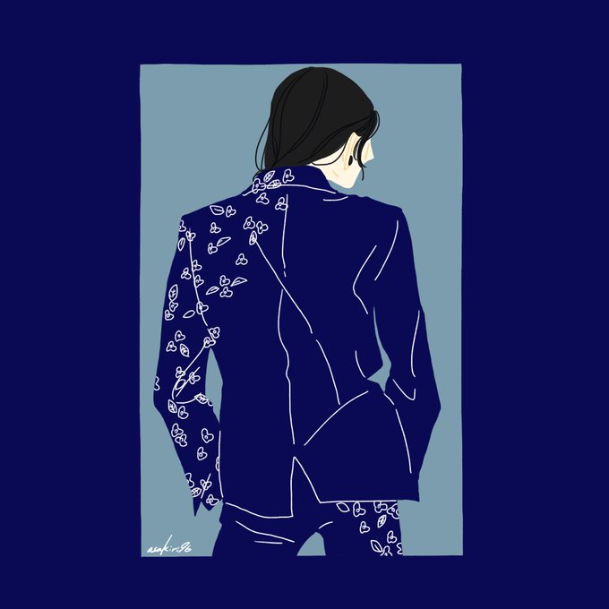 「black hair print jacket」 illustration images(Latest)