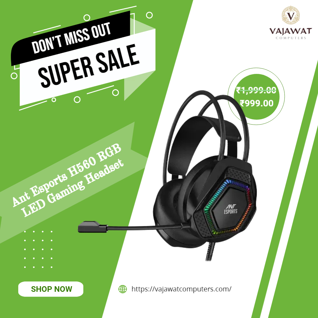 Vajawatcomputer's tweet photo. Hey Gamers! Hope you've had a nice day??

Vajawat Computers offer Ant Esports H560 RGB LED Gaming Headset.

Get your gaming headset at amazing price.

Visit our websites to buy now- https://t.co/vJA9fuUSfw
#antesports #gamingheadset #headphones #headset #onlineshopping https://t.co/0njmAP4ape