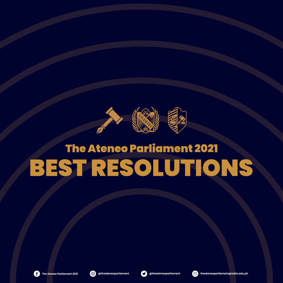 theateneopar's tweet photo. Following the success of the delegates' parliamentary journey, we will now acknowledge the committees who excelled in materializing their advocacies. 👨‍⚖️

#TheAteneoParliament delightfully presents the Top 3 Ateneo Parliament Resolutions! ✨

Congratulations to the winners! https://t.co/7Vp9OqwHbj
