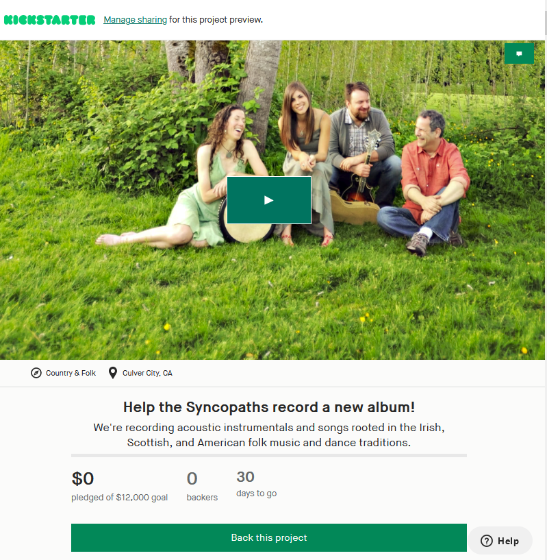 Hello, friends. We're recording a new album! Curious? Want to help? Please visit tinyurl.com/bddhwme9 and click "notify me on launch." We want to share our music and joy with you!   #music #kickstarter #recording #syncopaths #joy #gratitude