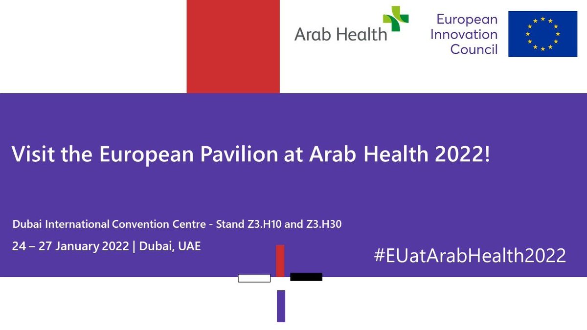EUeic's tweet photo. The #EUeic OTF ✈️ Programme 2.0 continues its journey at #ArabHealth2022 🇦🇪 in Dubai!

Get ready to meet and greet the best European 🇪🇺 #innovators in the healthcare field ⚕️ 

Find out more 👉 https://t.co/yHkXcZKF0P

#EUatArabHealth2022 @Arab_Health https://t.co/EtgjEwYLbu