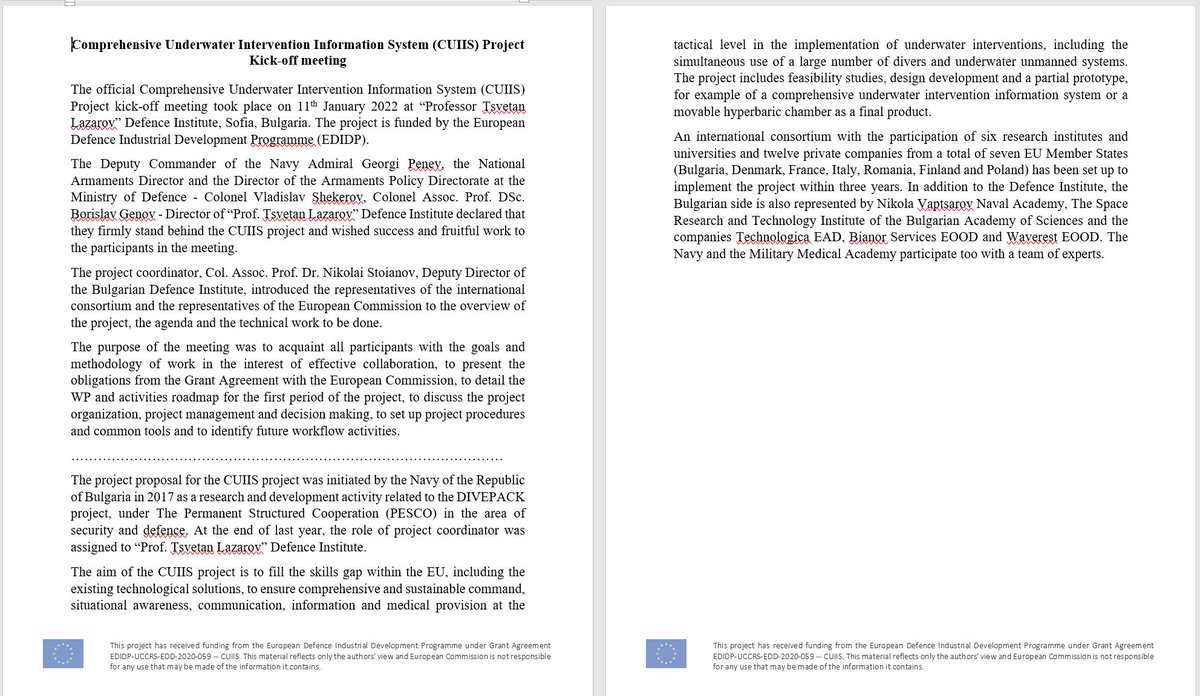 UWIS System opens up and enables new methods of operation in underwater activities. The CUIIS project launched at December and supported by the EU, aims to develop cooperation between underwater systems and increase the safety of divers over the next three years.