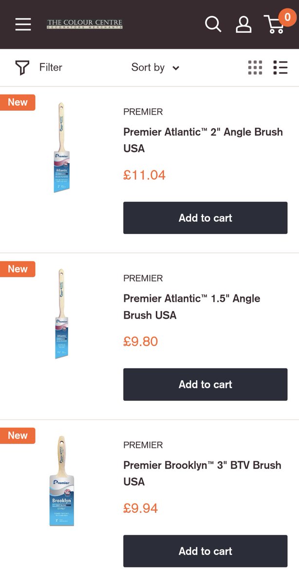 Premier products now available online &amp; in store at Colour Centre Islington 😊 A quality range of brushes still handcrafted in the USA. 🇺🇲

colourcentre.com
sales@colourcentre.com 

#brooklyn #premier #brushes #atlantic #islington #decorate #trade #paint