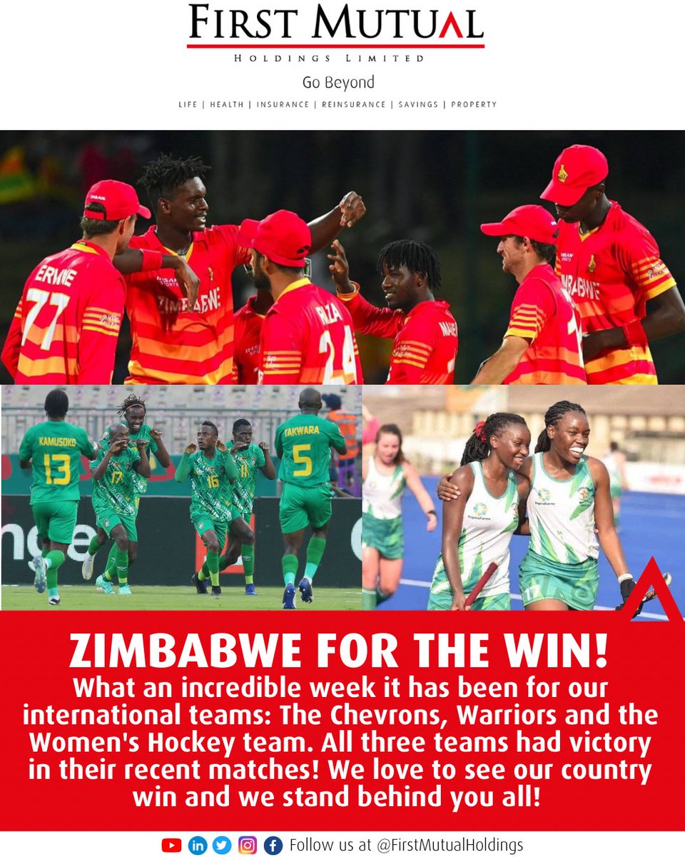 FMHL__'s tweet photo. Our teams have made us proud internationally in soccer, cricket and hockey! Thank you for flying the Zimbabwean flag high! 🇿🇼
#StandBehindThem
#WeHelpYouGoBeyond https://t.co/6ERfz0WlLt