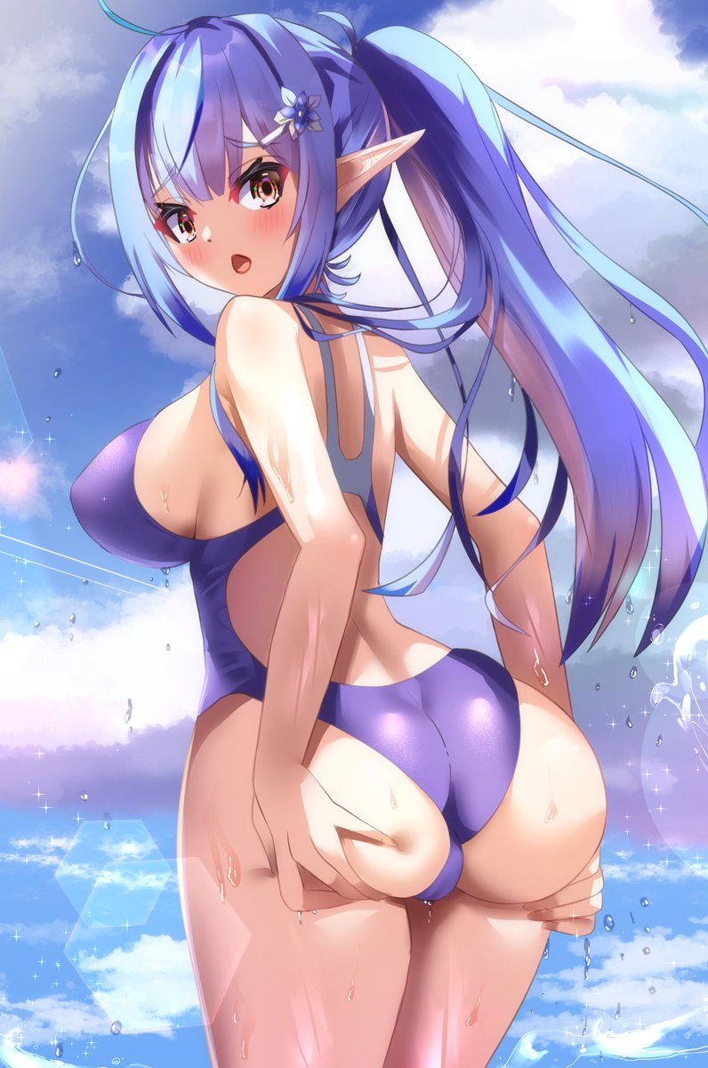 雪花ラミィ 「競泳水着ラミィちゃん
#LamyArt 」|途ノ河（とのかわ）@お仕事募集中のイラスト