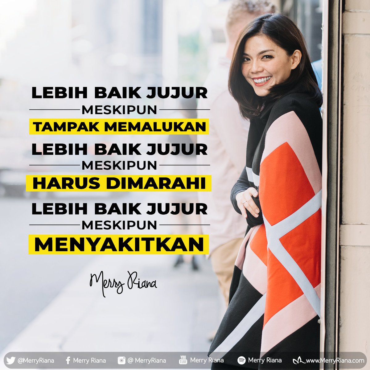 MerryRiana's tweet photo. Lebih baik jujur meskipun tampak memalukan
Lebih baik jujur meskipun harus dimarahi
Lebih baik jujur meskipun menyakitkan

Jangan lupa SHARE dan SAVE jika kamu suka dengan postingan ini :)

#SelaluAdaYangBaik

#MerryRiana #Motivasi #Inspirasi #MotivasiMerryRiana https://t.co/938nW1imD1