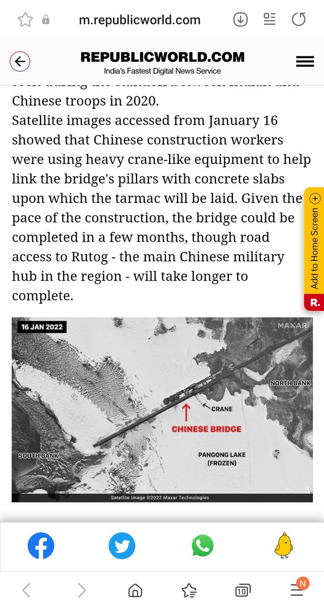 VishnuNDTV's tweet photo. 1. Dear @republic -for all your fierce ''independence,'' you sure have a way of lifting fully labelled NDTV images of our report on China's Pangong bridge. And giving a byline to your reporter as well. On the left, our image. On the right, your reproduction.  @shivanipost https://t.co/SkSGMaVt6R
