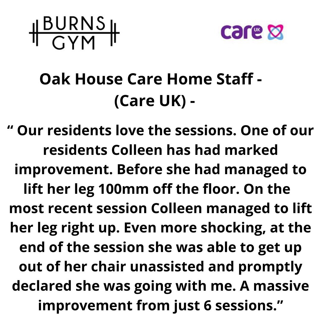 Burns_Gym's tweet photo. Excellent improvements from Colleen. This is brilliant to hear and to see that the residents are constantly seeing and making improvements in their overall fitness. Well done Colleen. 

@CareInspect @scottishcare @GlasgowCC @NHSGGC @drjohnmorley @SSSCnews @careuk https://t.co/ovxfNJAN4u
