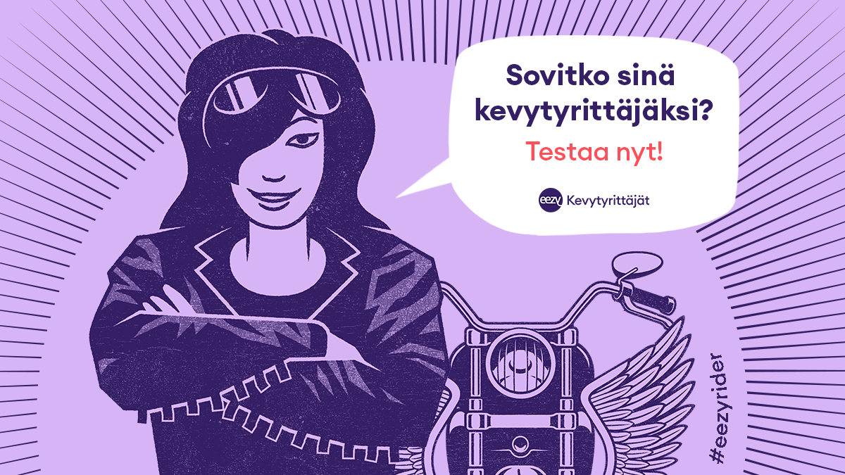 Onko sinulla osaamista, jota voisit myydä? Haluaisitko itse päättää, mitä duunia teet ja milloin työskentelet?🤩Vastaamalla näihin ja pariin muuhun kysymykseen saat selville, sovitko sinä #kevytyrittäjä ksi! Klikkaa kevytyrittäjyystestiin ja testaa heti! ➡kevytyrittajat.eezy.fi/kevytyrittajyy…