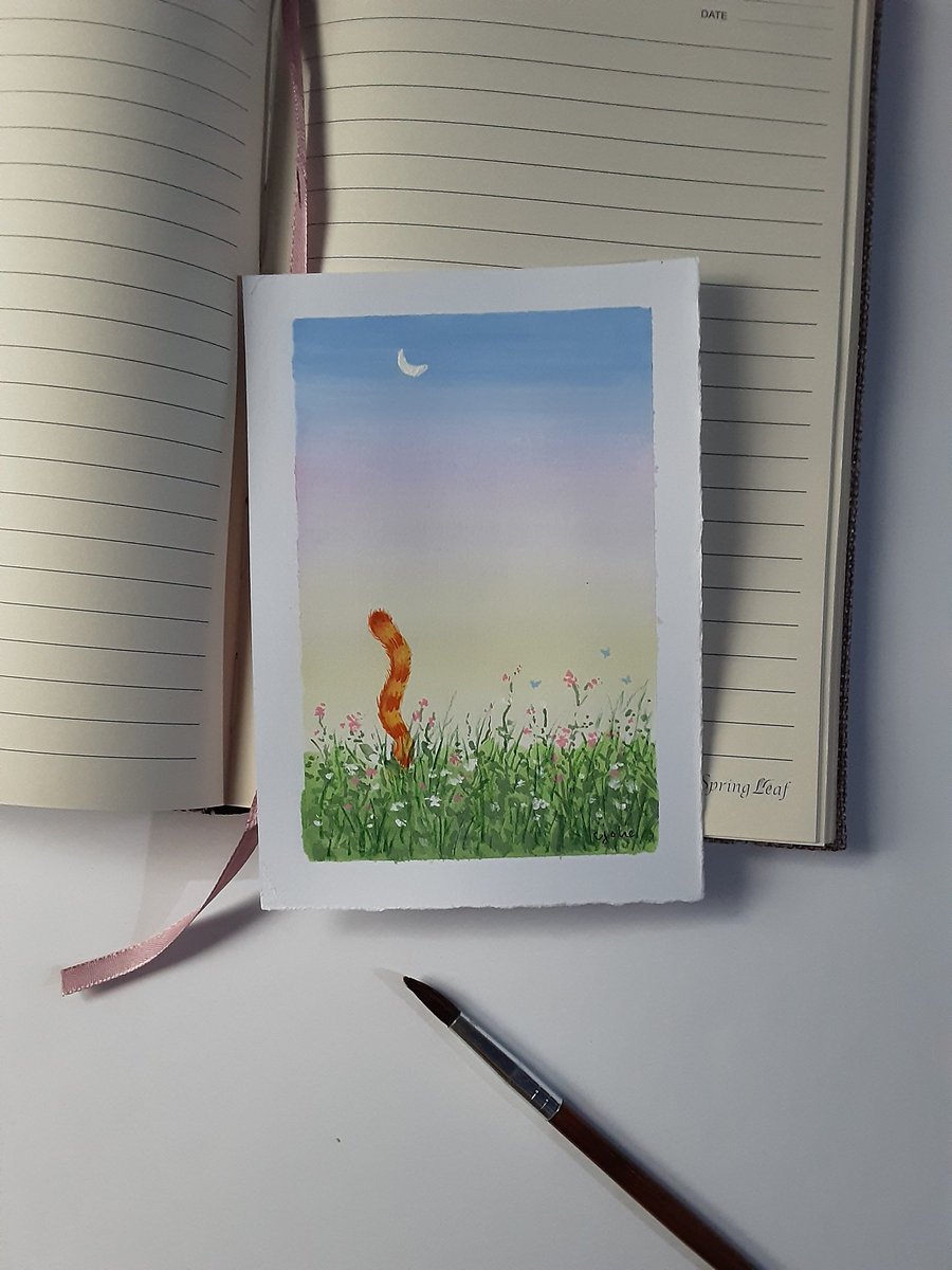 cloudjolie's tweet photo. Do you know where Garfield is?😂 just practicing some gouache art using #himimiyagouache #CatsOfTwitter #aesthetics #dreamyart #lofi #painting #cloudjolieart #art https://t.co/WAGjHkjp3y