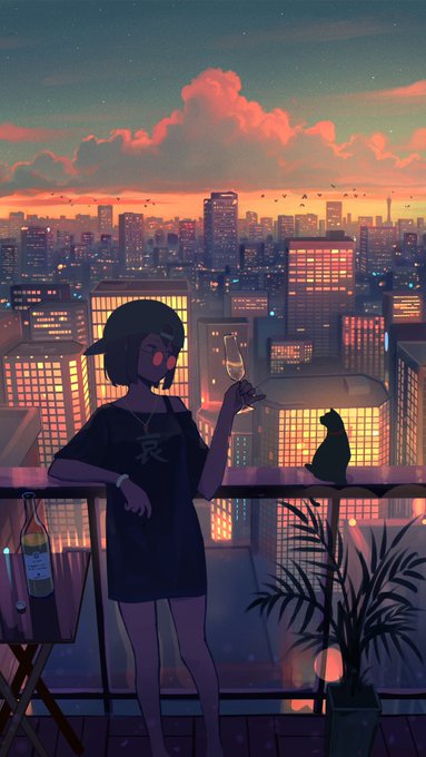 「balcony cat」 illustration images(Latest)