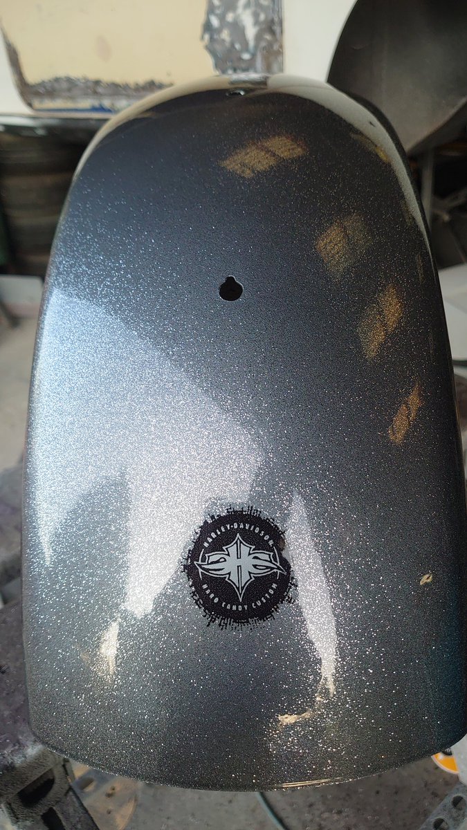 MDMachine's tweet image. Restoring a Harley custom to as good as new..... including waterslide transfer.