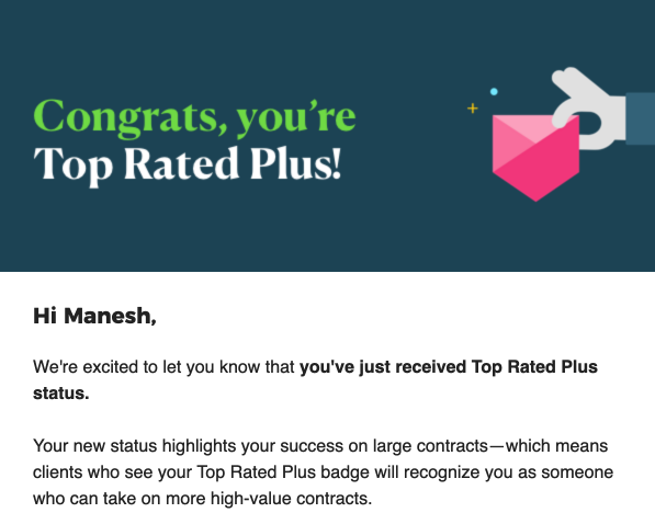 maneshtimilsina's tweet photo. Finally, Top Rated Plus freelancer on Upwork. Thank you @upwork for the opportunity. 

#upwork #upworkfreelancer #upworksuccess #topratedplus #thankyou https://t.co/3Ylc6mpo3W