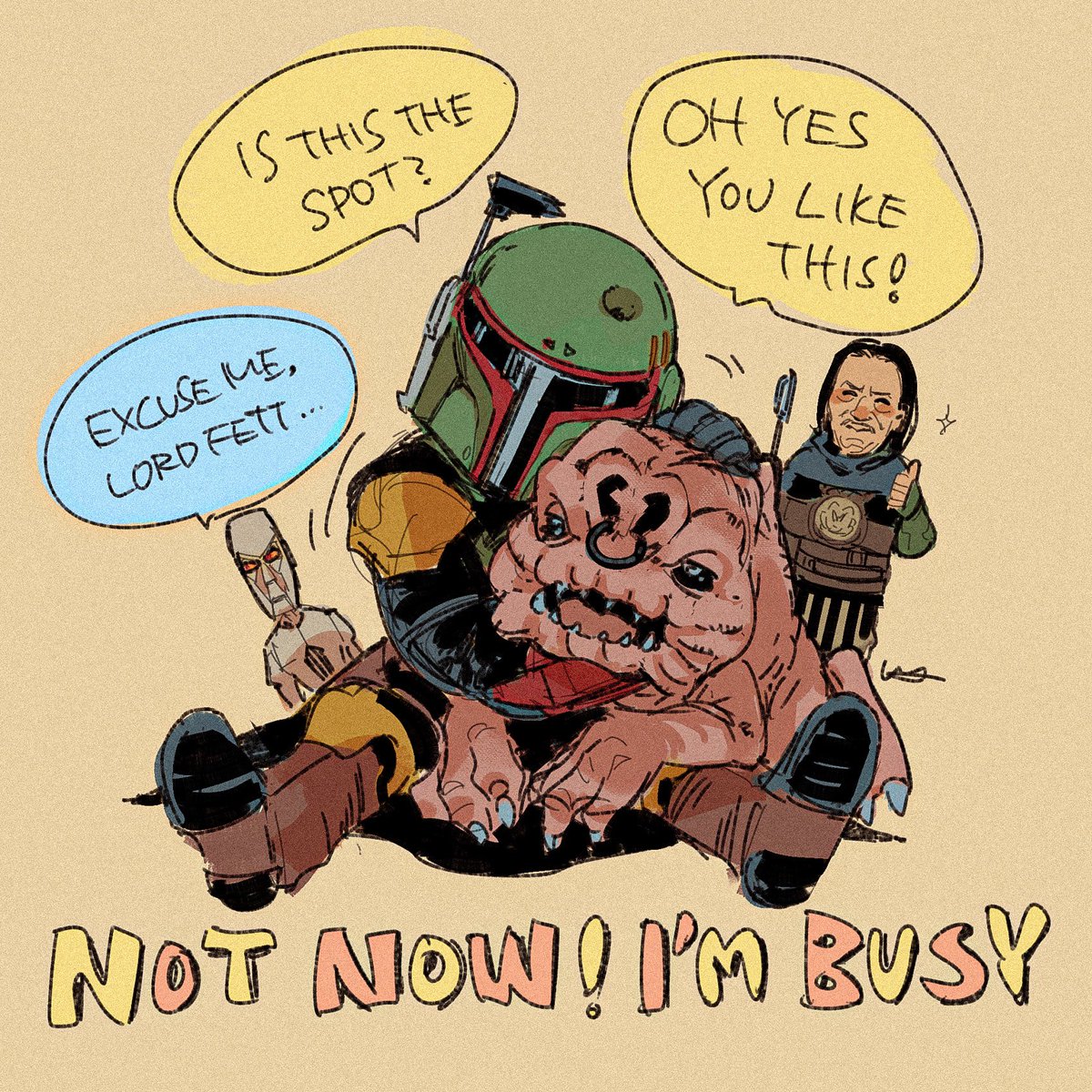 ランコアをなでなでする仕事でHe's been busy for a week~
#TheBookOfBobaFett 